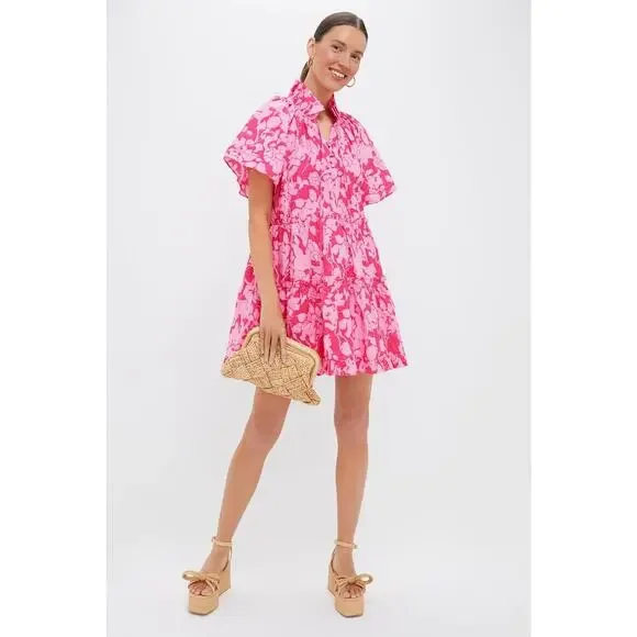 HYACINTH HOUSE Pink Textured Floral Thea Mini Dress Size XL NWT - Picture 7 of 8